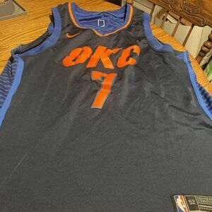 Nike Carmelo Anthony OKC Thunder #7 Blue Jersey Size 52 +4 Length